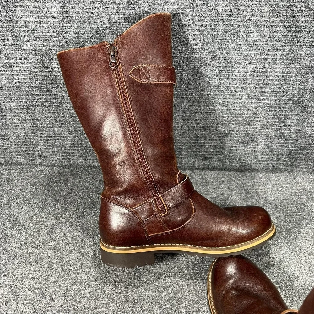 Patagonia Boots Womens Size 6.5 37.5 Brown Leather Buckle‎ Mid Calf Thatcher